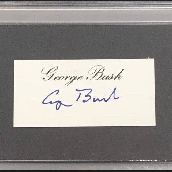 President George Bush Cut Signature Card Slabbed - PSA/DNA